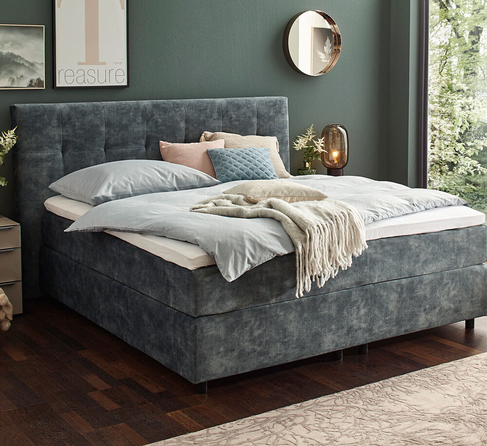 Global Boxspringbett Valencia grau