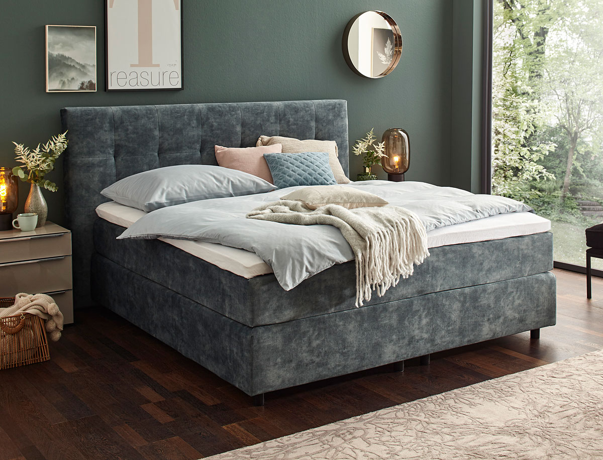 Global Boxspringbett Valencia grau