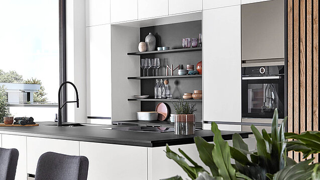 Nobilia Keramikarbeitsplatte schwarz gesamt