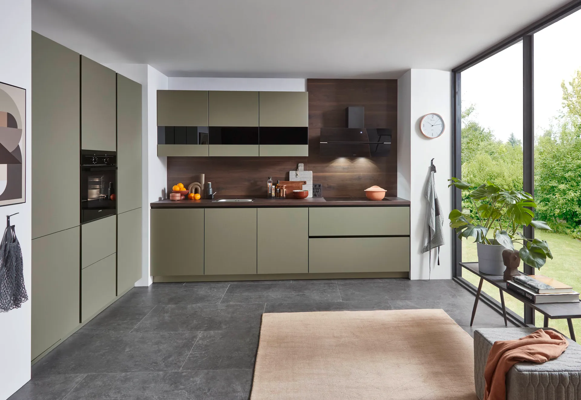 Nobilia Senso zweizeilige Kueche olive