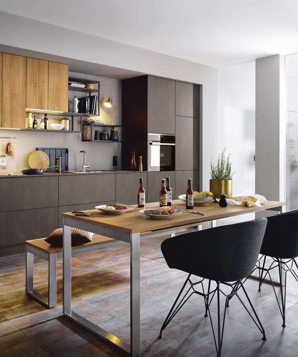 Schueller moderne Kuechenzeile Betonoptik