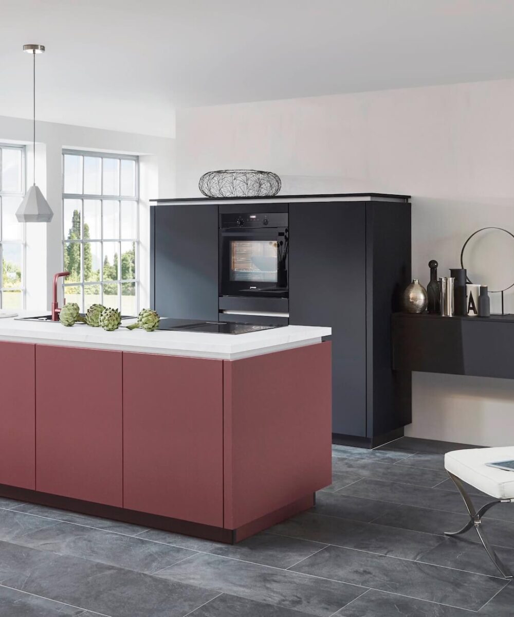Nobilia Easytouch Inselkueche rostrot