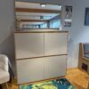 garderobe-v100-eiche-weiss-schuhschrank-spiegel-frontal