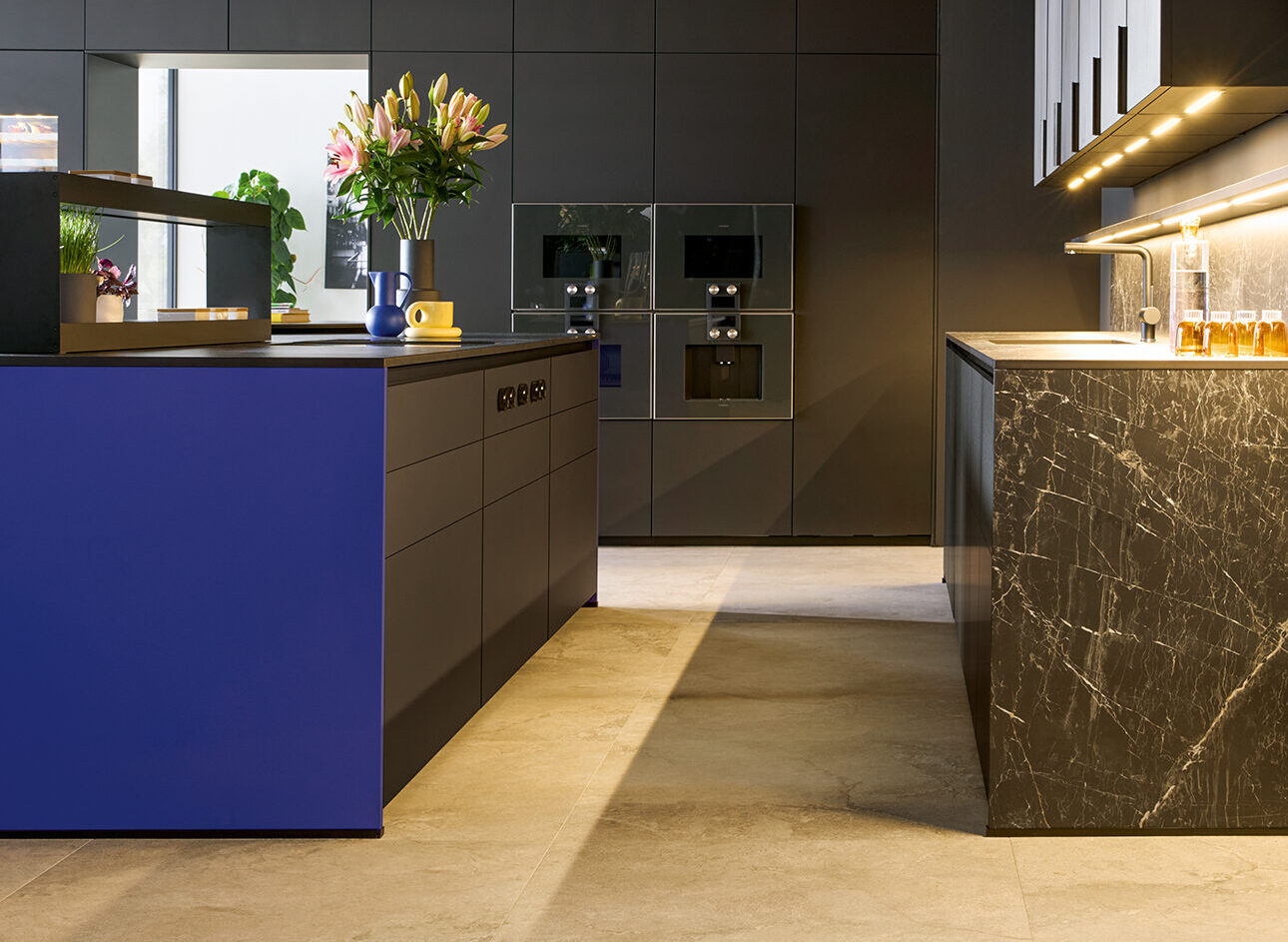 Next125 Design Inselküche Ceramic Marmor Nox Nachbildung
