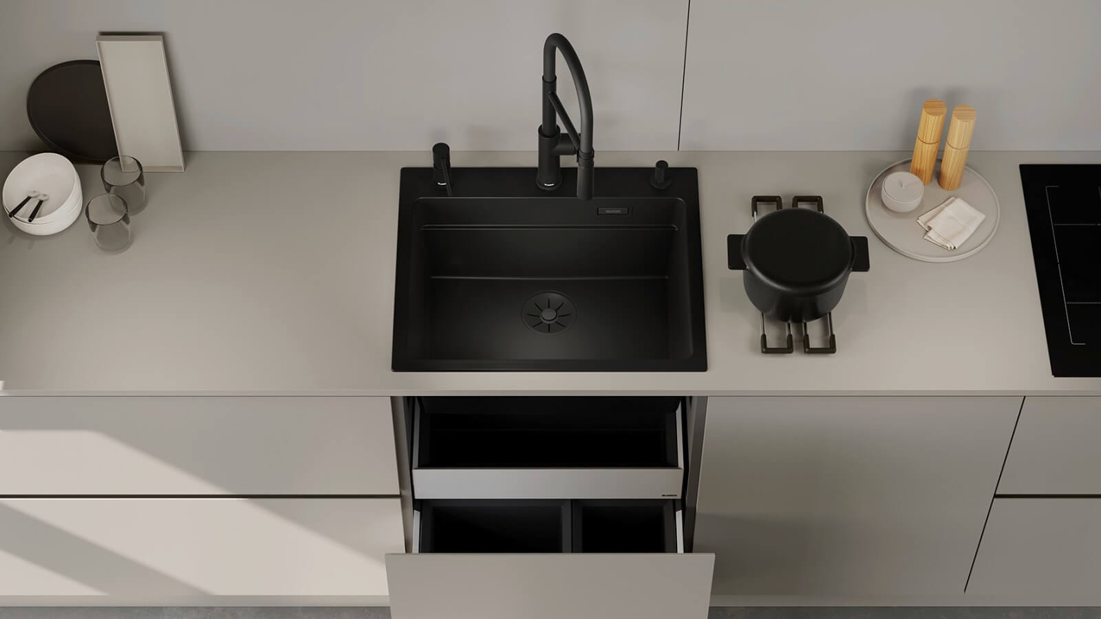 Blanco-Unit-von-oben Küchenarmaturen