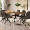 Natura Home Fenara Stuhl anthrazit Esstisch Clifton Eiche Baumkante