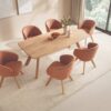 Natura Home Veluma Stuhl cognac Esstisch Nayara Eiche satin