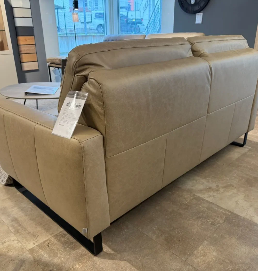 Sofagarnitur Global Valera Leder mit Relaxfunktion, Rückenteil mit Leder bezogen