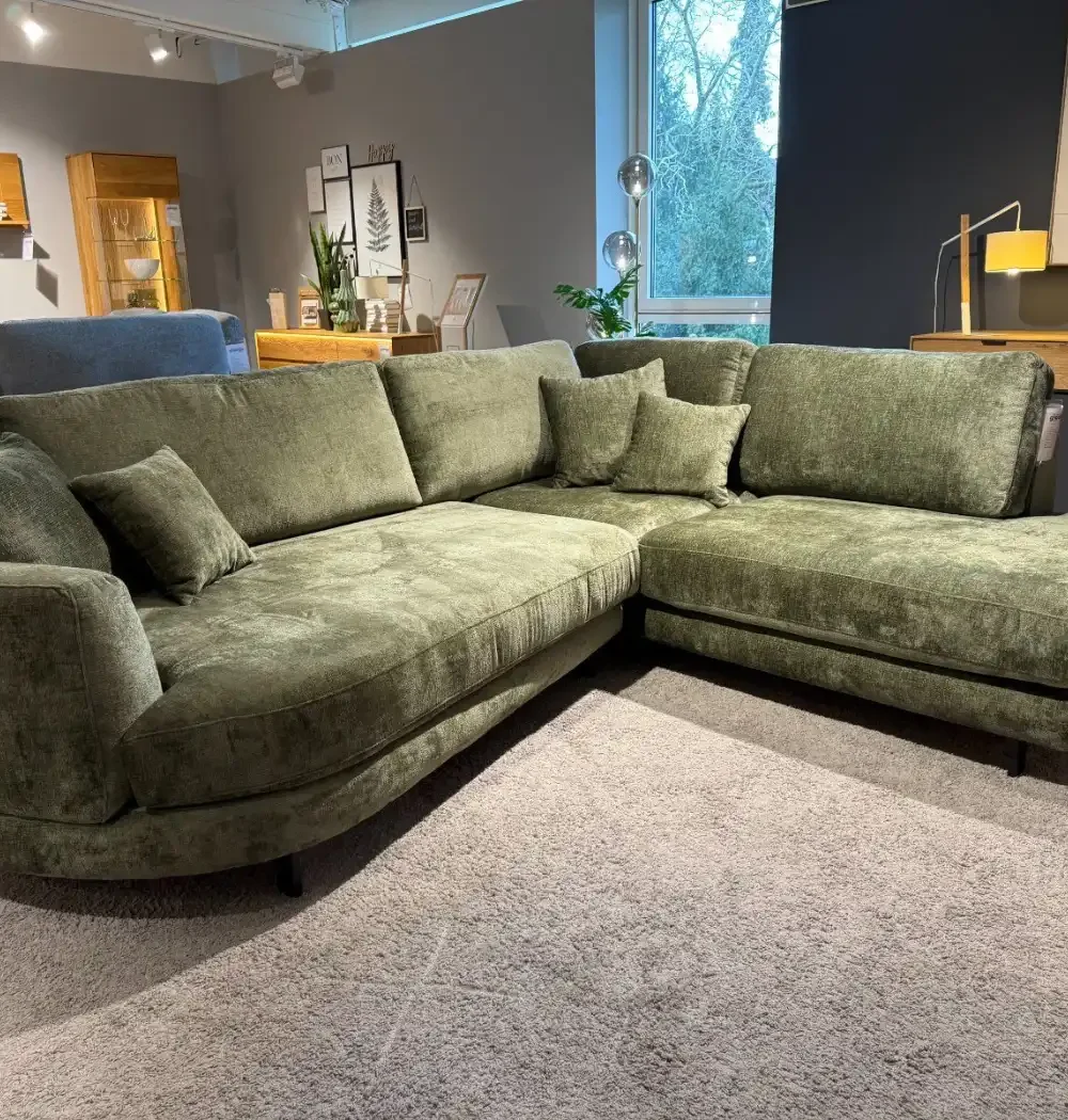 Ecksofa Natura Home Solenne, Gesamtansicht in Grün