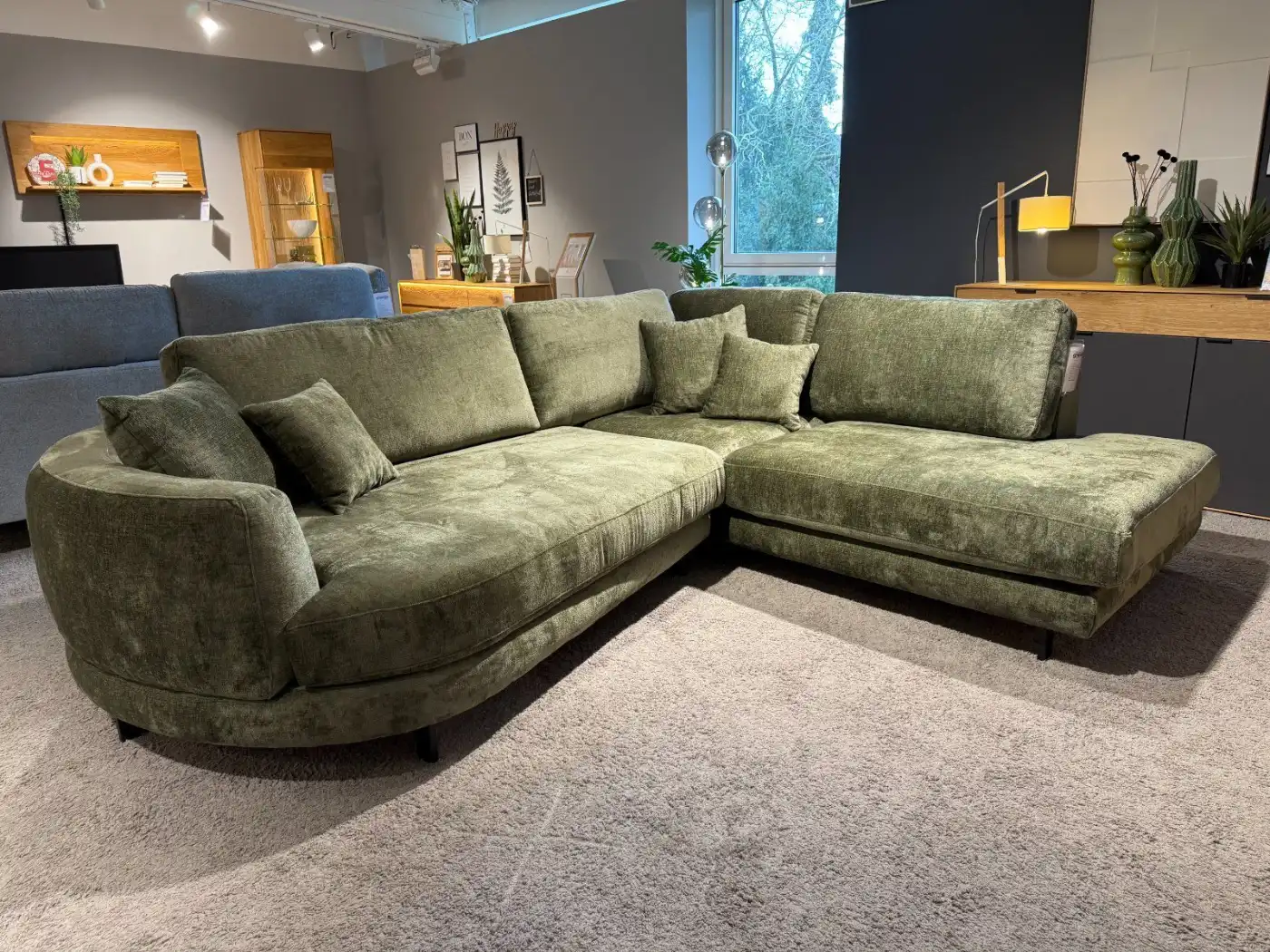 Ecksofa Natura Home Solenne, Gesamtansicht in Grün