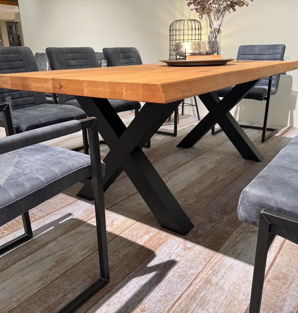 Esstisch Natura Home Clifton mit Baumkante, Seitenansicht