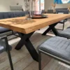 Esstisch Natura Home Clifton mit Baumkante, Gesamtansicht mit X-Gestell