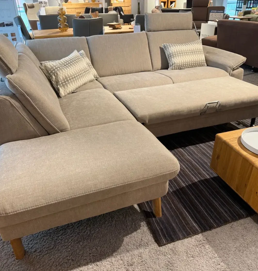Polsterecke Natura Home Tulsa mit Querschläfer, Anstellhocker links
