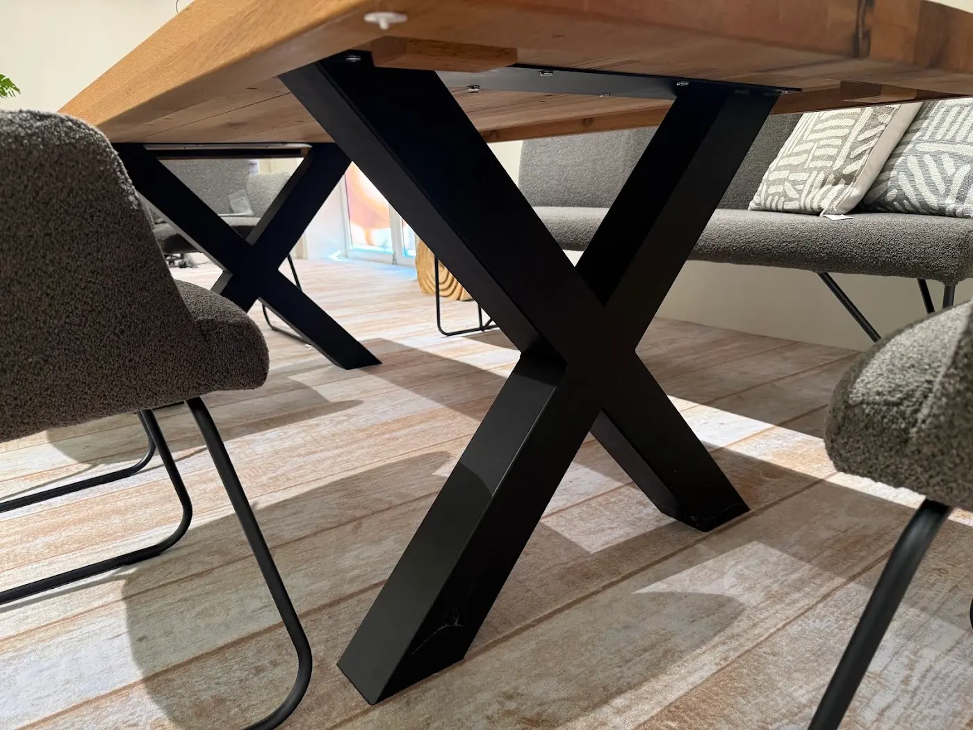 Esstisch Natura Clifton 220 cm, Gestell BIG-X in Schwarz